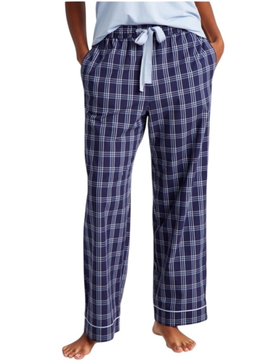 State of Day Other - State of Day Women’s Navy Plaid Pajama Pants  Drawstring Lounge Sleepwear - NWT